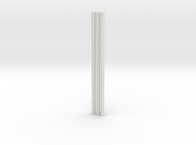 Fluted Rod 99mm X3 in White Natural Versatile Plastic
