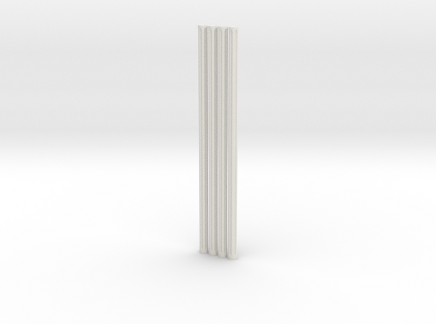 Fluted Rod 99mm X4 in White Natural Versatile Plastic
