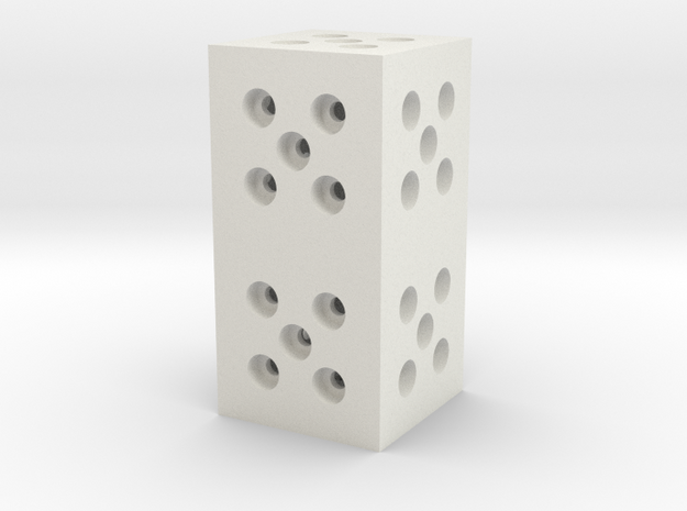 Building Block 1x2 in White Natural Versatile Plastic