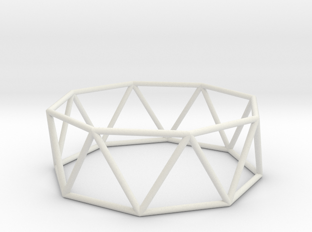 octagonal antiprism 70mm in White Natural Versatile Plastic