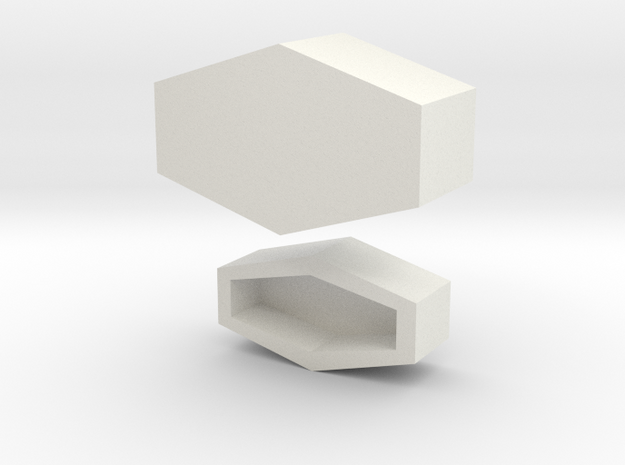 coffin shaped box in White Natural Versatile Plastic