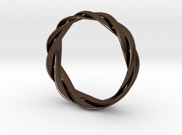 Braided ring 19.2mm in Polished Bronze Steel