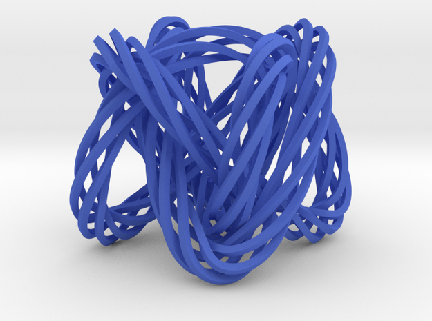 Knot, Knot.  Who's There?  Lissajous knot. in Blue Processed Versatile Plastic