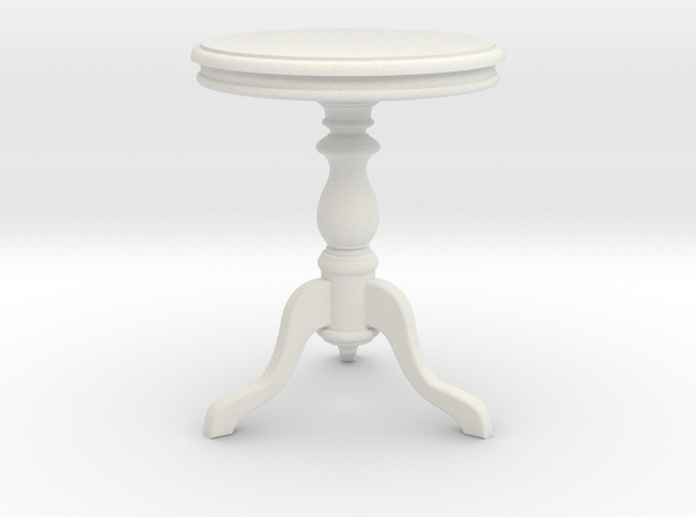 1:24 Wood Side table1 in White Natural Versatile Plastic