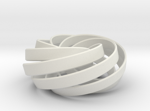 torus knot fantasy 7-6 3D in White Natural Versatile Plastic