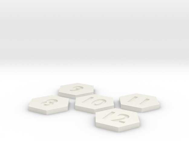 Number tiles 2of2 90mm in White Natural Versatile Plastic