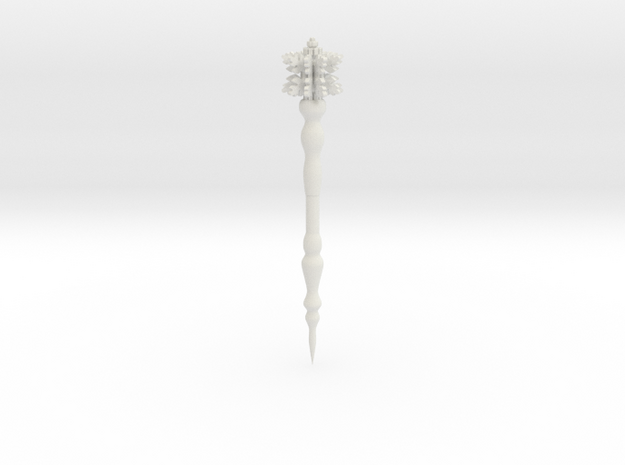 Snowflake  wand version  in White Natural Versatile Plastic