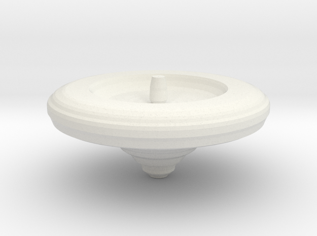 Large Spinning Top in White Natural Versatile Plastic