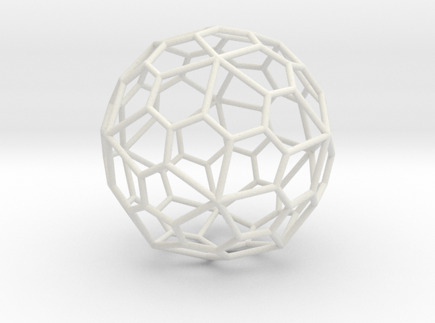 PentagonalHexecontahedron 70mm in White Natural Versatile Plastic