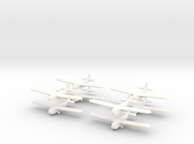 Waco Glider -GW39- (x8) in White Processed Versatile Plastic