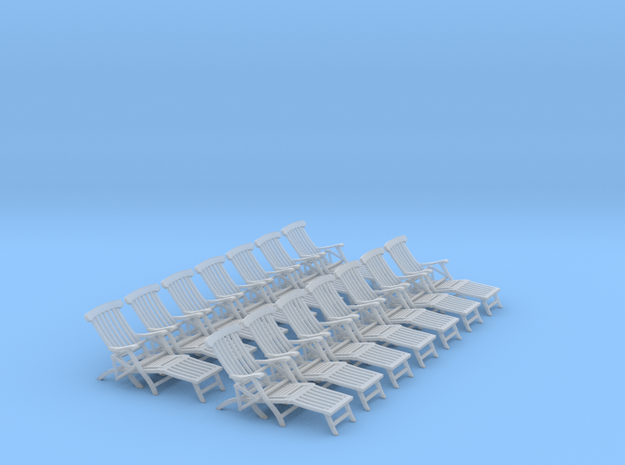 1:48 Titanic Deck Chair, Set of 12 in Smooth Fine Detail Plastic