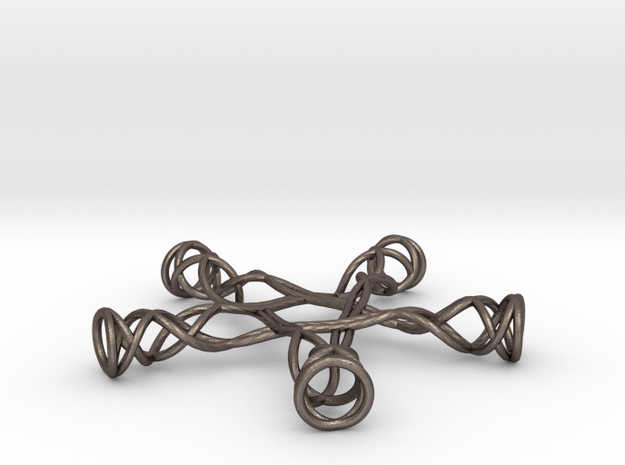 Pentagonal Knot in Polished Bronzed Silver Steel