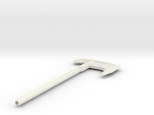Two Handed Steel Axe in White Natural Versatile Plastic