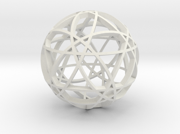 Pentagram Dodecahedron 2 (narrow) in White Natural Versatile Plastic