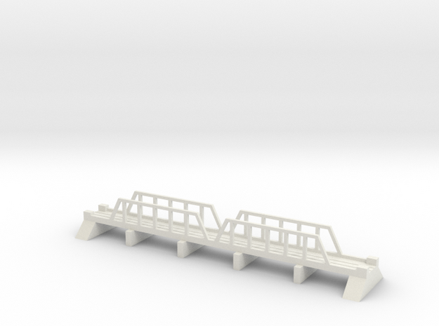 1/700 Steel Girder Rail Bridge in White Natural Versatile Plastic