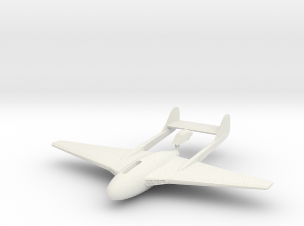 Aircraft- DH 100 Vampire Mk III (1/100th) in White Natural Versatile Plastic