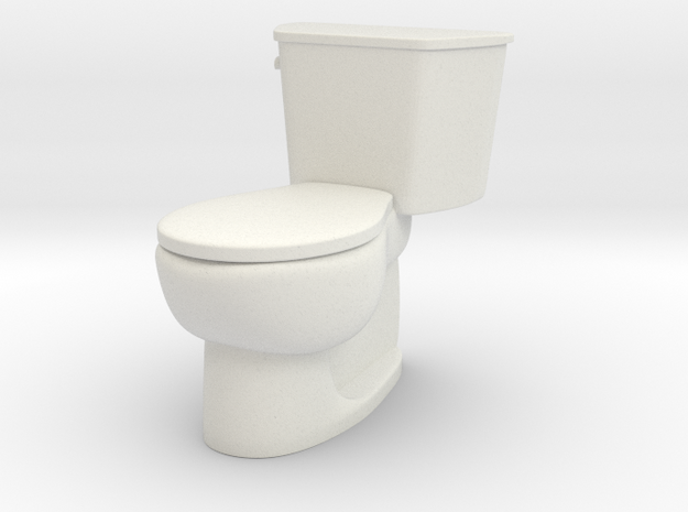 1:24 Tank Toilet (Not Full Size) in White Natural Versatile Plastic