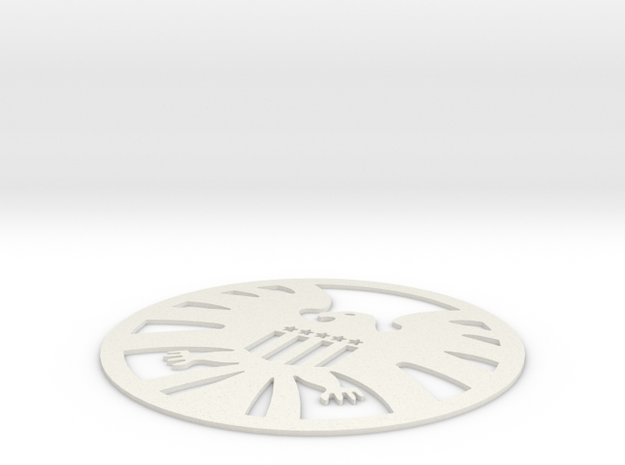 S.H.I.E.L.D. Logo Coaster in White Natural Versatile Plastic