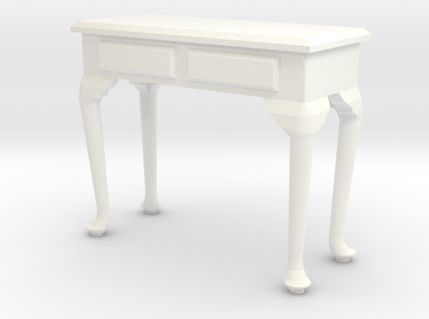 1:24 Queen Anne Console Table in White Processed Versatile Plastic