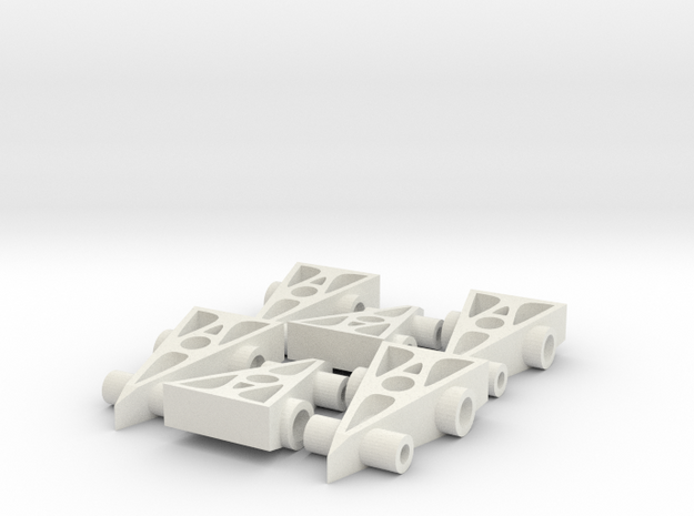 6 F1 Car Game Pieces in White Natural Versatile Plastic
