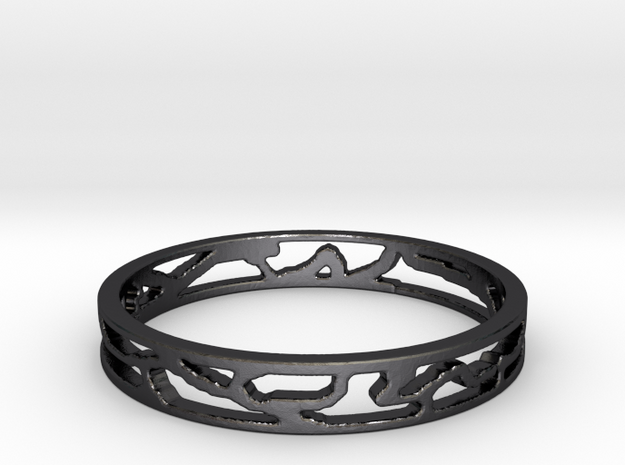 The Web Ring  Ring Size 7 in Polished and Bronzed Black Steel