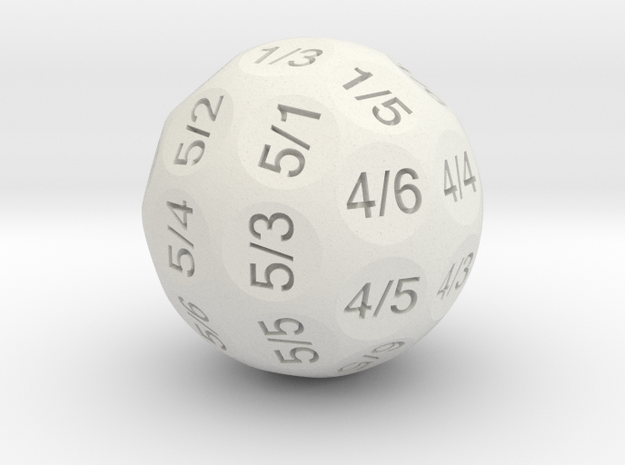 D36 Truncated Individual Numbers in White Natural Versatile Plastic