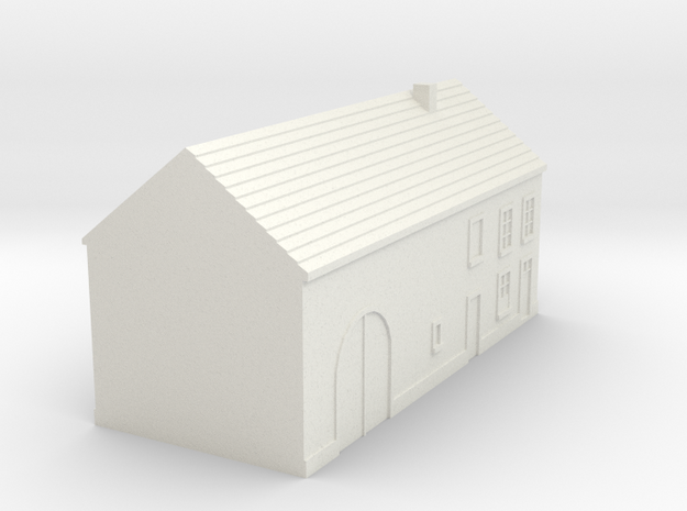 1/350 Barn House 4 in White Natural Versatile Plastic