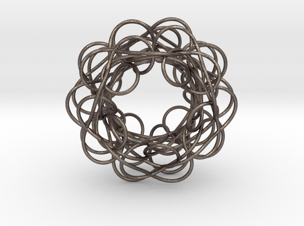 Complex Knot in Polished Bronzed Silver Steel