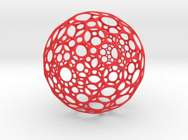 Hollow Sphere in Red Processed Versatile Plastic