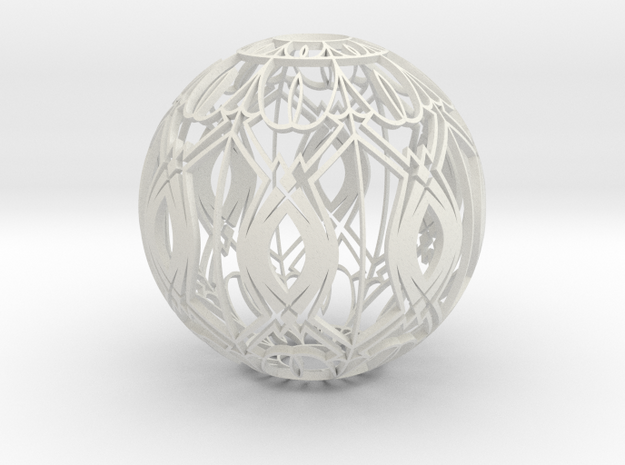 Lampshade (Designer Sphere 3 3mm Thick) in White Natural Versatile Plastic