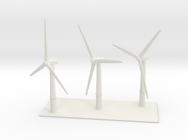 1/700 Wind Farm (x3 Turbines) in White Natural Versatile Plastic