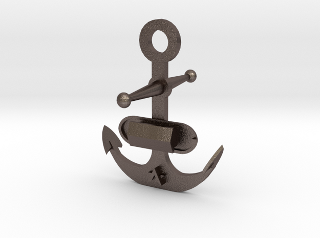 Anchor and Ark in Polished Bronzed Silver Steel