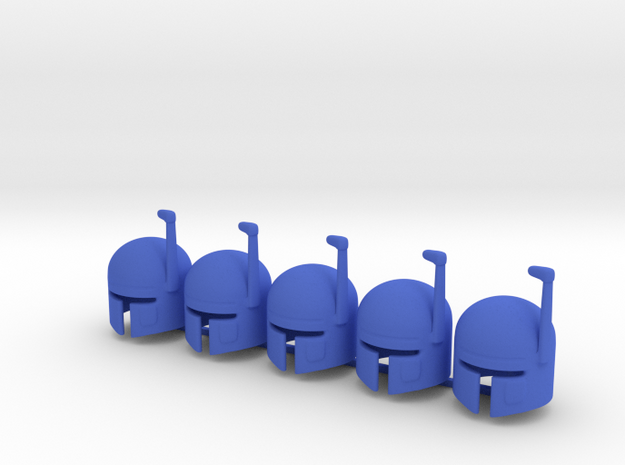 5 x SciFi Type G helmet in Blue Processed Versatile Plastic