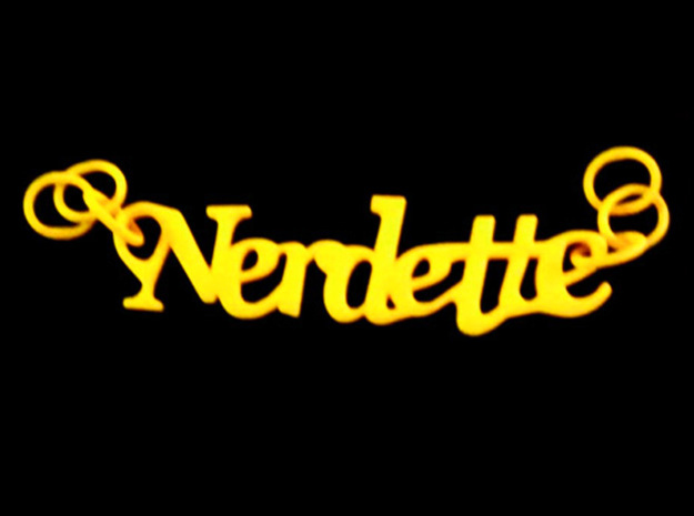 Nerdette Pendant in Yellow Processed Versatile Plastic