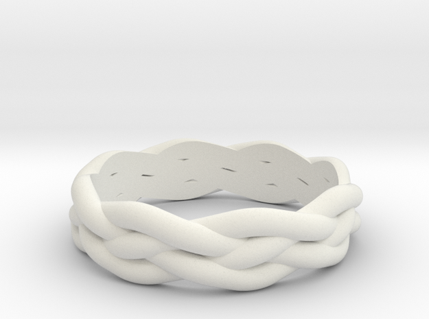 Braided Ring 6 L½ (other sizes available) in White Natural Versatile Plastic