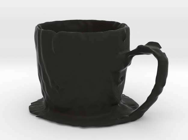 Coffee mug #7 XL - Melted in Black Natural Versatile Plastic