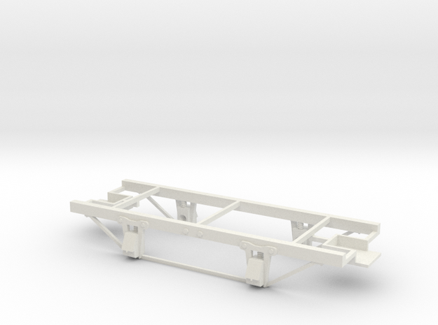 On30 14ft 4w underframe with tie rods in White Natural Versatile Plastic