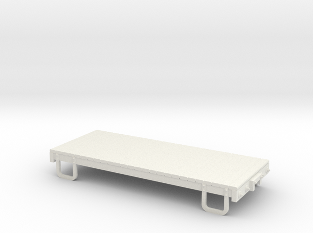 On30 14ft 4w flat car  in White Natural Versatile Plastic