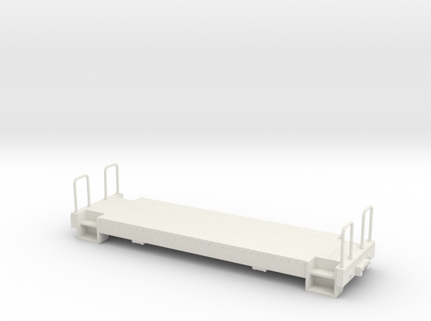 On30 21 ft caboose underframe in White Natural Versatile Plastic