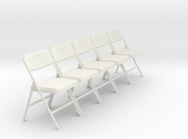 1:24 SCALE Folding Chairs (NOT FULL SIZE) in White Natural Versatile Plastic