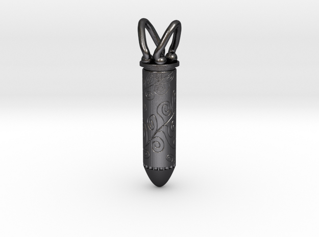 Bullet Pendant in Polished and Bronzed Black Steel