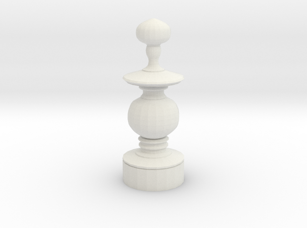 Smaller Staunton Bishop Chesspiece in White Natural Versatile Plastic