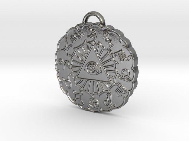 Zodiac Pendant in Polished Silver