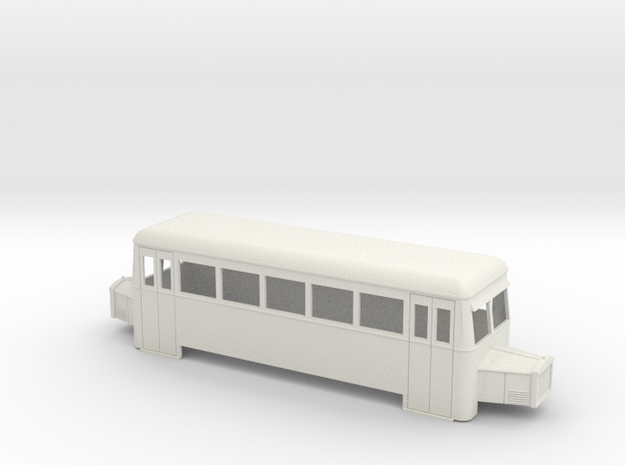 O9/On18 rail bus bogie (short) in White Natural Versatile Plastic