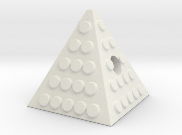 Pyramid knob in White Natural Versatile Plastic