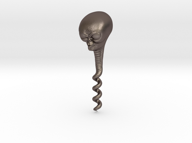 Alien Corkscrew in Polished Bronzed Silver Steel