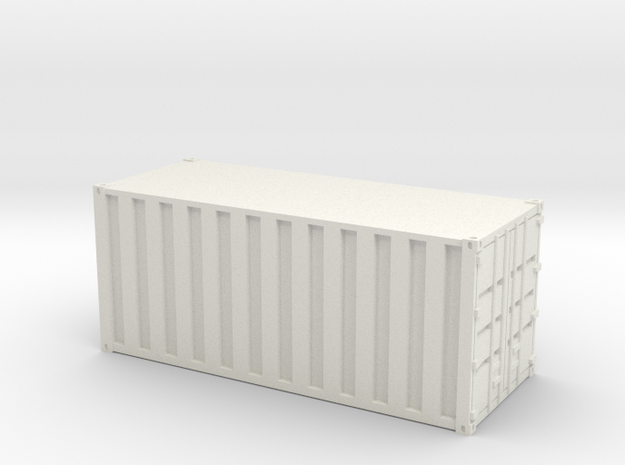 20ft Container Ribbed, (NZ120 / TT, 1:120) in White Natural Versatile Plastic