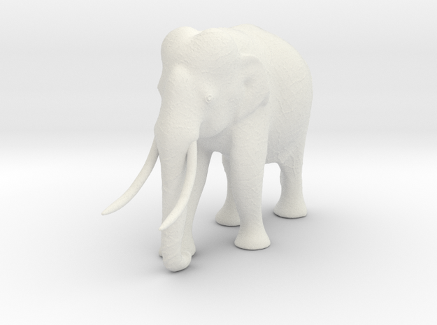 elephant 60mm in White Natural Versatile Plastic