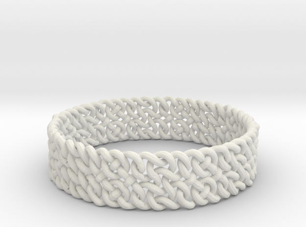 Islamic Woven Bracelet in White Natural Versatile Plastic
