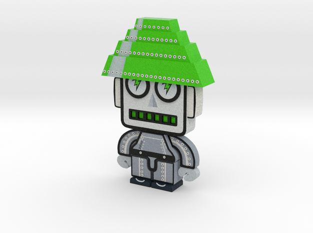 DevoBots Series 1 B/W with green Energy Dome Bob 1 in Full Color Sandstone
